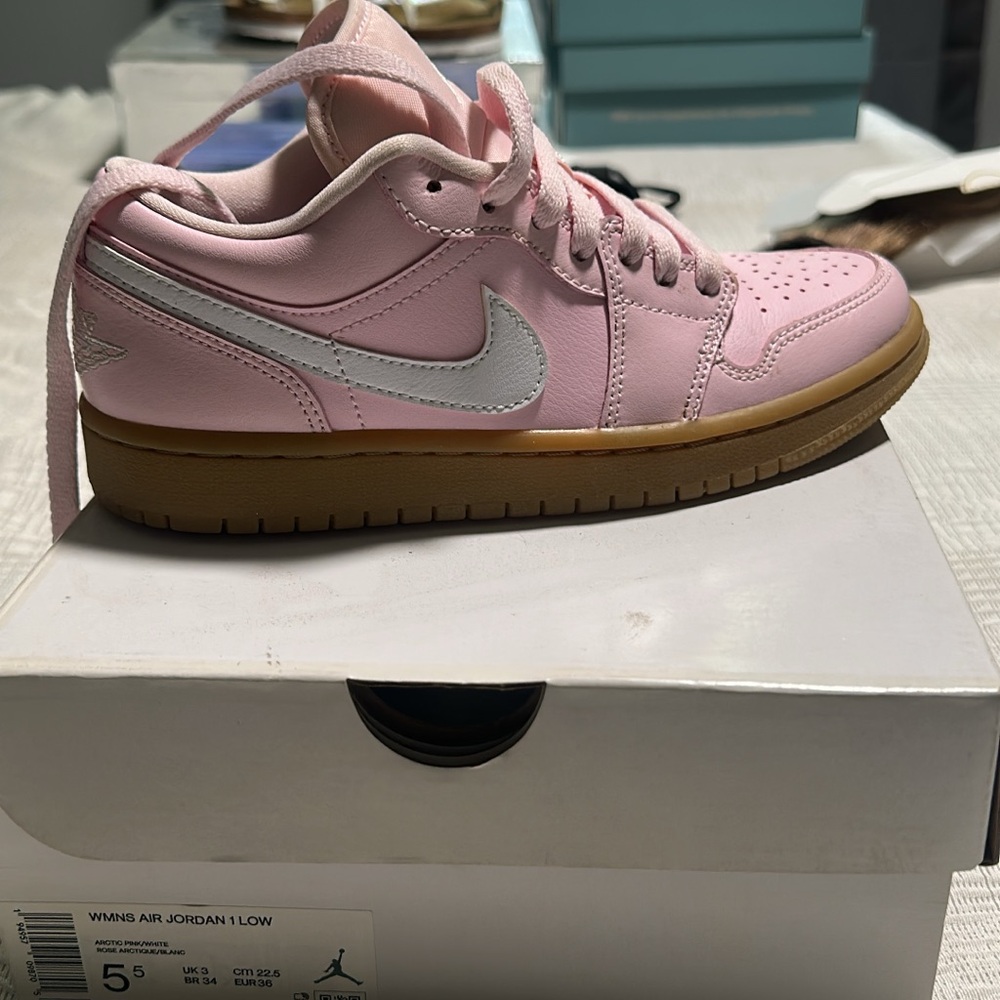 Nike Air Jordan 1 Low Pink with Silver Swoosh
